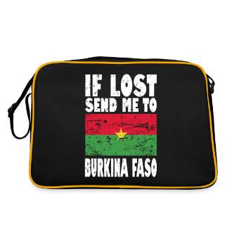 Slogan du drapeau du Burkina Faso - Sac Retro - noir/or - Dos