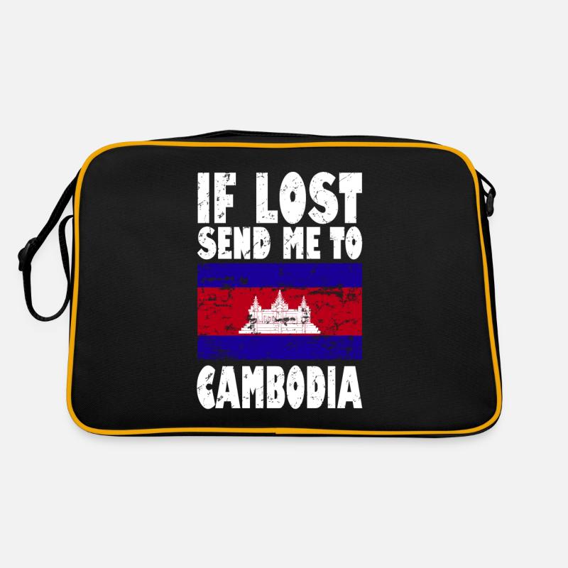 Drapeau du Cambodge Disant Sac Retro
