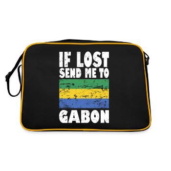 Gabon Flag Saying - Retro Bag - black/gold - Back