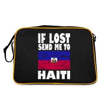 Slogan du drapeau d’Haïti - Sac Retro - noir/or - Dos