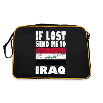 Slogan du drapeau irakien - Sac Retro - noir/or - Dos