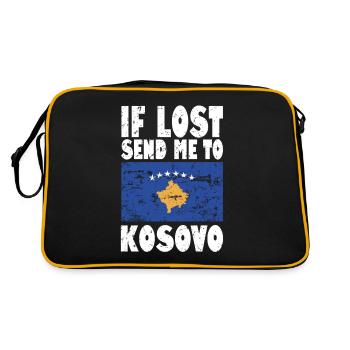 Slogan du drapeau du Kosovo - Sac Retro - noir/or - Dos