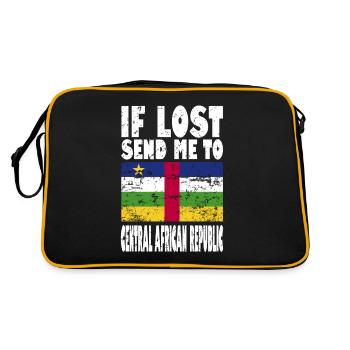 Central African Republic Flag Saying - Retro Bag - black/gold - Back