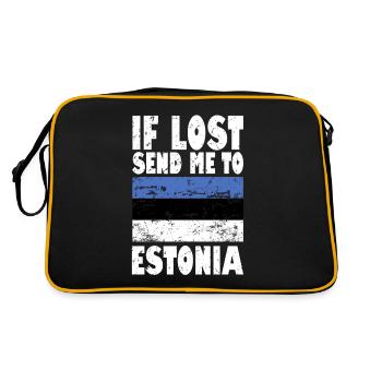 Estonia Flag Saying - Retro Bag - black/gold - Back