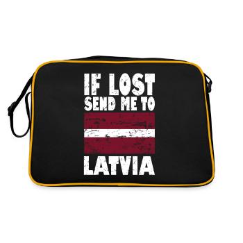 Slogan du drapeau de lettonie - Sac Retro - noir/or - Dos