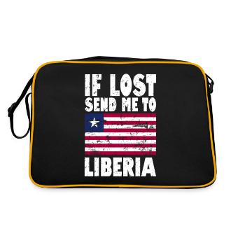 Libya Flag Saying - Retro Bag - black/gold - Back