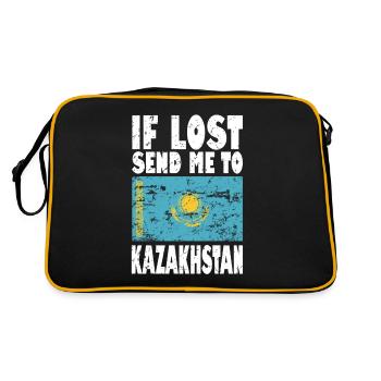 Drapeau du Kazakhstan - Sac Retro - noir/or - Dos