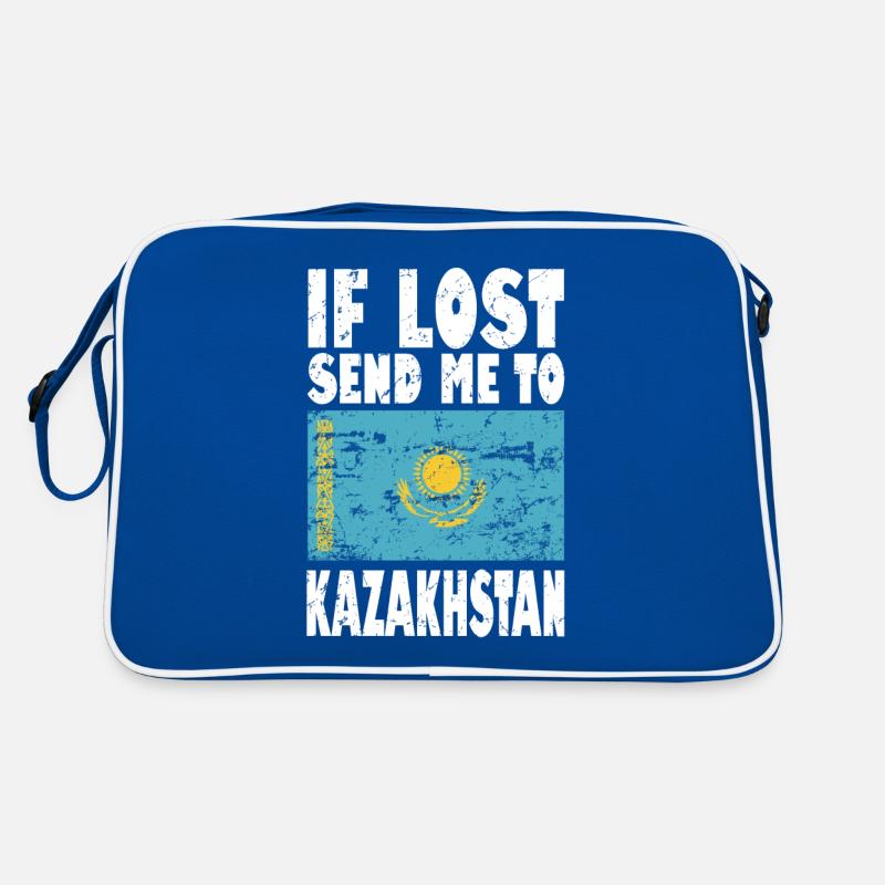 Kasachstan Flagge Spruch Retro Tasche