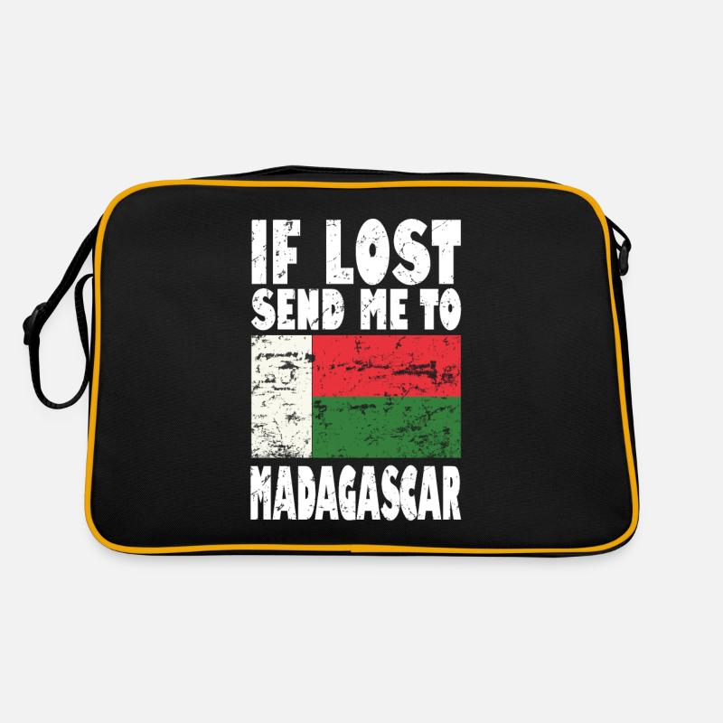 Madagaskar Flagge Spruch Retro Tasche