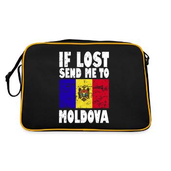 Moldova Flag Slogan - Retro Bag - black/gold - Back