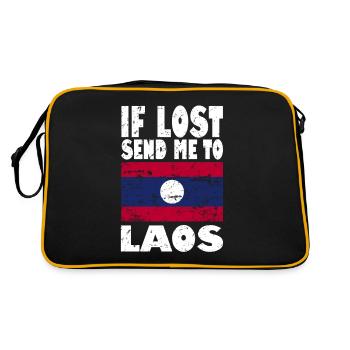 Drapeau du Laos - Sac Retro - noir/or - Dos