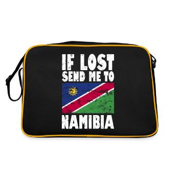 Namibia Flag Saying - Retro Bag - black/gold - Back
