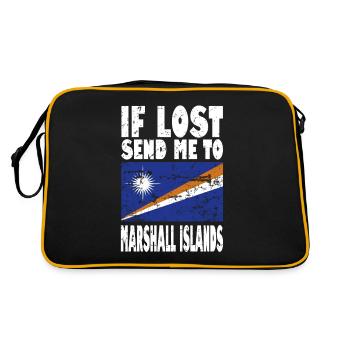Marshall Islands Flag Saying - Retro Bag - black/gold - Back