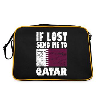 Slogan du drapeau du Qatar - Sac Retro - noir/or - Dos