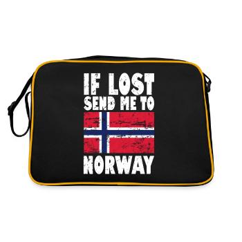 Norwegen Flagge Spruch - Retro Tasche - Schwarz/Gold - Hinten