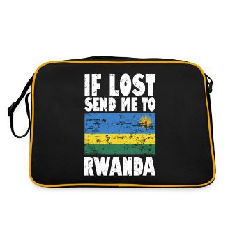 Drapeau du Rwanda - Sac Retro - noir/or - Dos