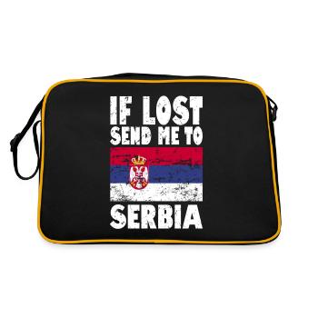 Slogan du drapeau de la Serbie - Sac Retro - noir/or - Dos