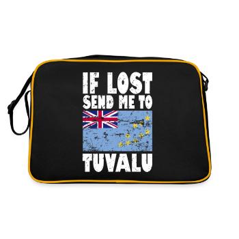 Tuvalu Flag Saying - Retro Bag - black/gold - Back