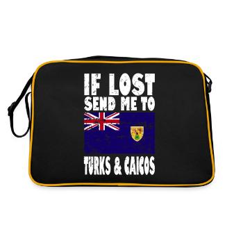 Turks and Caicos Islands Flag Saying - Retro Bag - black/gold - Back