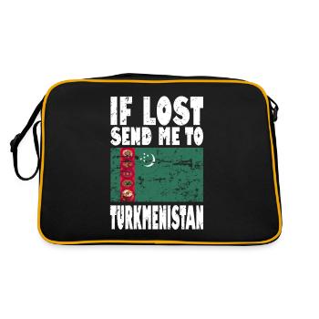 Drapeau du Turkménistan - Sac Retro - noir/or - Dos