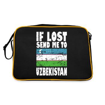 Drapeau de l’Ouzbékistan - Sac Retro - noir/or - Dos