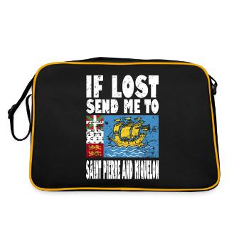 Saint Pierre and Miquelon flag saying - Retro Bag - black/gold - Back