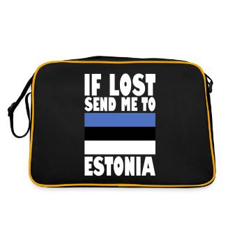 Estonia Flag Saying - Retro Bag - black/gold - Back