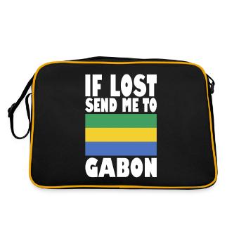 Gabon Flag Saying - Retro Bag - black/gold - Back
