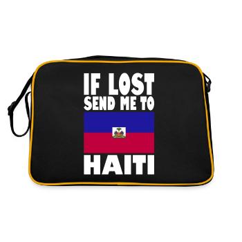 Slogan du drapeau d’Haïti - Sac Retro - noir/or - Dos