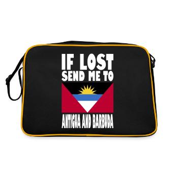 Antigua and Barbuda Flag Saying - Retro Bag - black/gold - Back