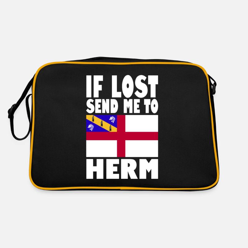 Herm Flagge Spruch - Retro Tasche - Schwarz/Gold