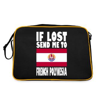 French Polynesia Flag Saying - Retro Bag - black/gold - Back