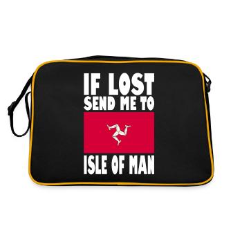 Drapeau de l’île de Man disant - Sac Retro - noir/or - Dos
