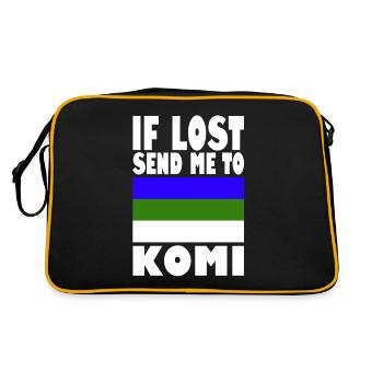 Komi Flag Saying - Retro Bag - black/gold - Back