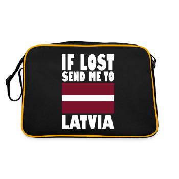 Slogan du drapeau de lettonie - Sac Retro - noir/or - Dos