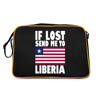 Libya Flag Saying - Retro Bag - black/gold - Back