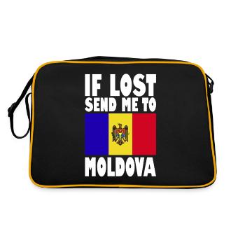 Slogan du drapeau de la Moldavie - Sac Retro - noir/or - Dos