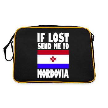 Slogan du drapeau de la Mordovie - Sac Retro - noir/or - Dos