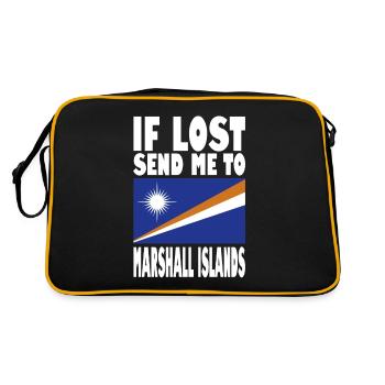 Marshall Islands Flag Saying - Retro Bag - black/gold - Back