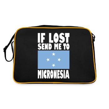 Micronesia Flag Saying - Retro Bag - black/gold - Back