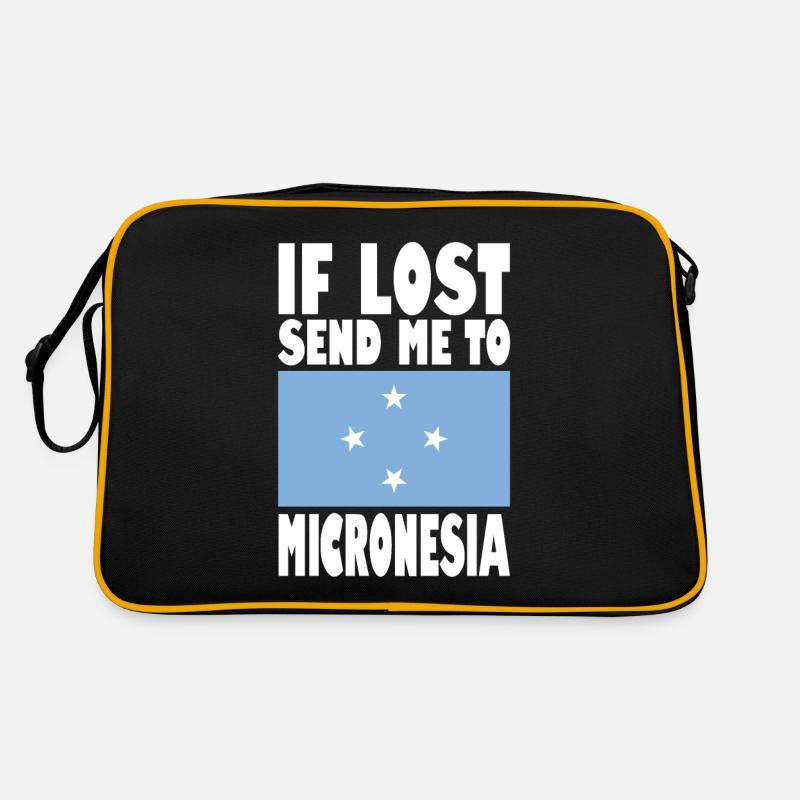 Mikronesien Flagge Spruch Retro Tasche