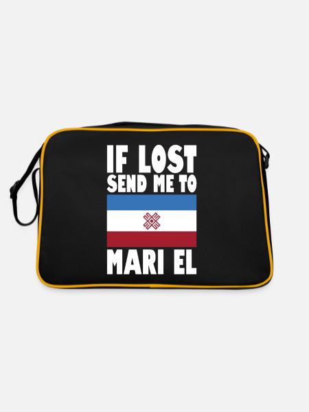 Mari El Flag Saying - Retro Bag - black/gold - Back