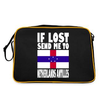 Netherlands Antilles Flag Saying - Retro Bag - black/gold - Back