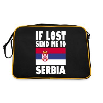 Slogan du drapeau de la Serbie - Sac Retro - noir/or - Dos
