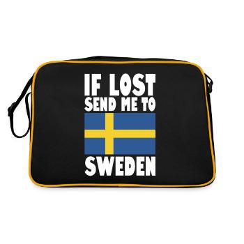 Drapeau de la Suède - Sac Retro - noir/or - Dos