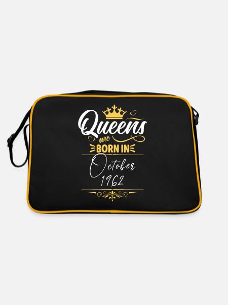 Oktober 1962 - 60. Geburtstag Geschenk. Frau. - Retro Tasche - Schwarz/Gold