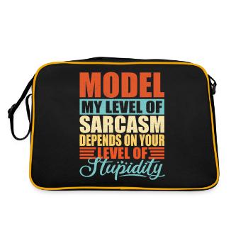 Model Job Spruch - Retro Tasche - Schwarz/Gold - Hinten