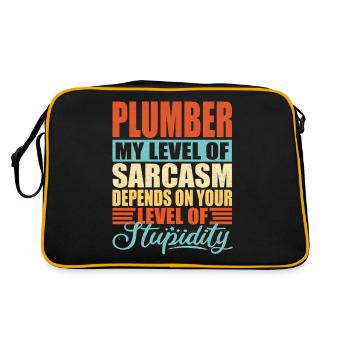 Sarcasme de plombier Drôle de plombier - Sac Retro - noir/or - Dos