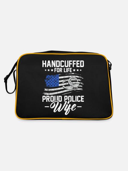 Police Wife - Supporter USA - Retro Bag - black/gold - Back