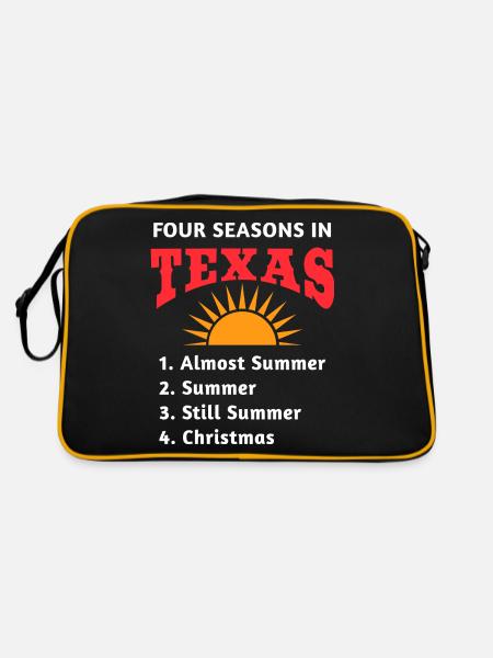 Texas Hot Weather Design für stolze Texaner - Retro Tasche - Schwarz/Gold - Hinten